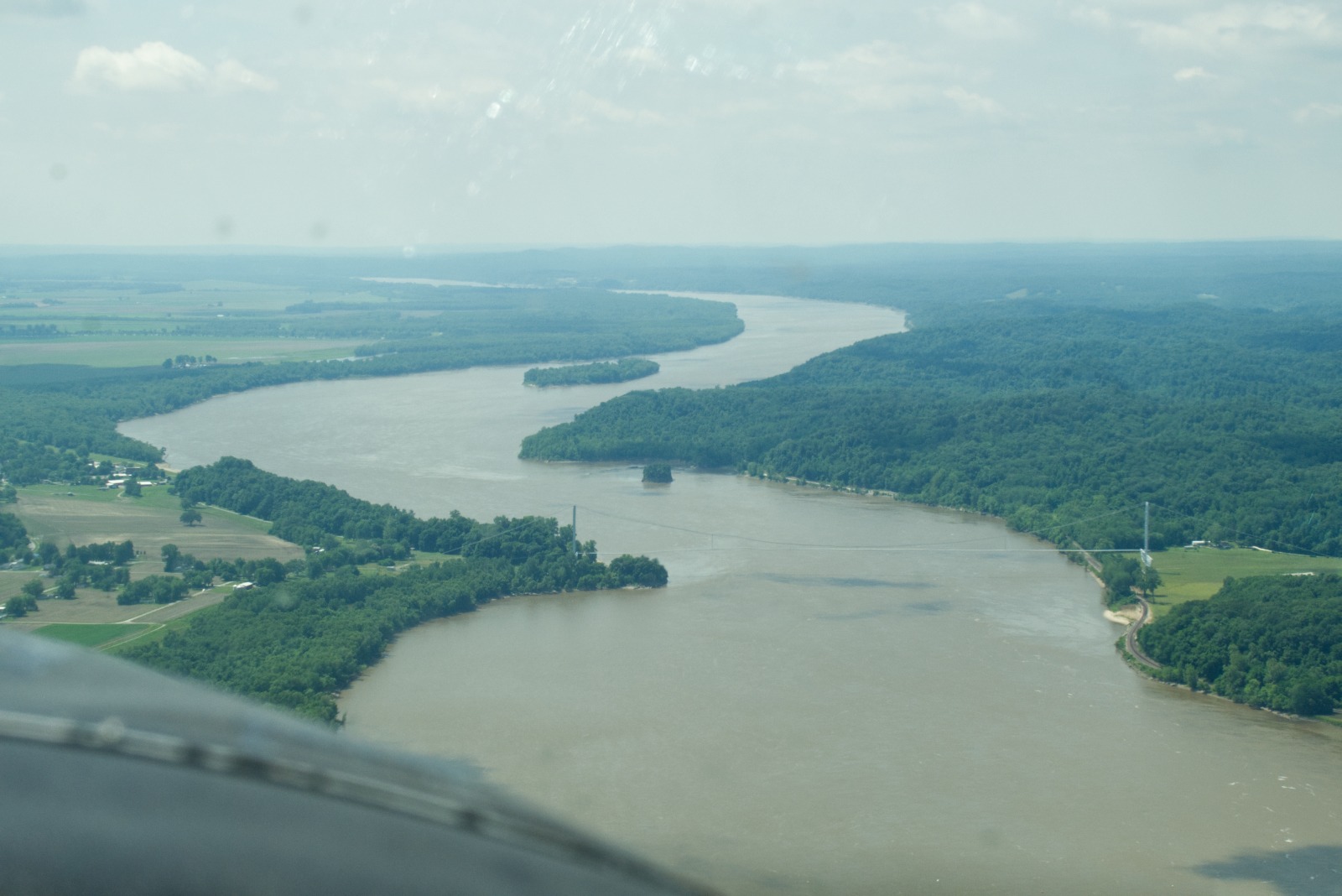 The winding Mississippi River near Grand Tower, IL