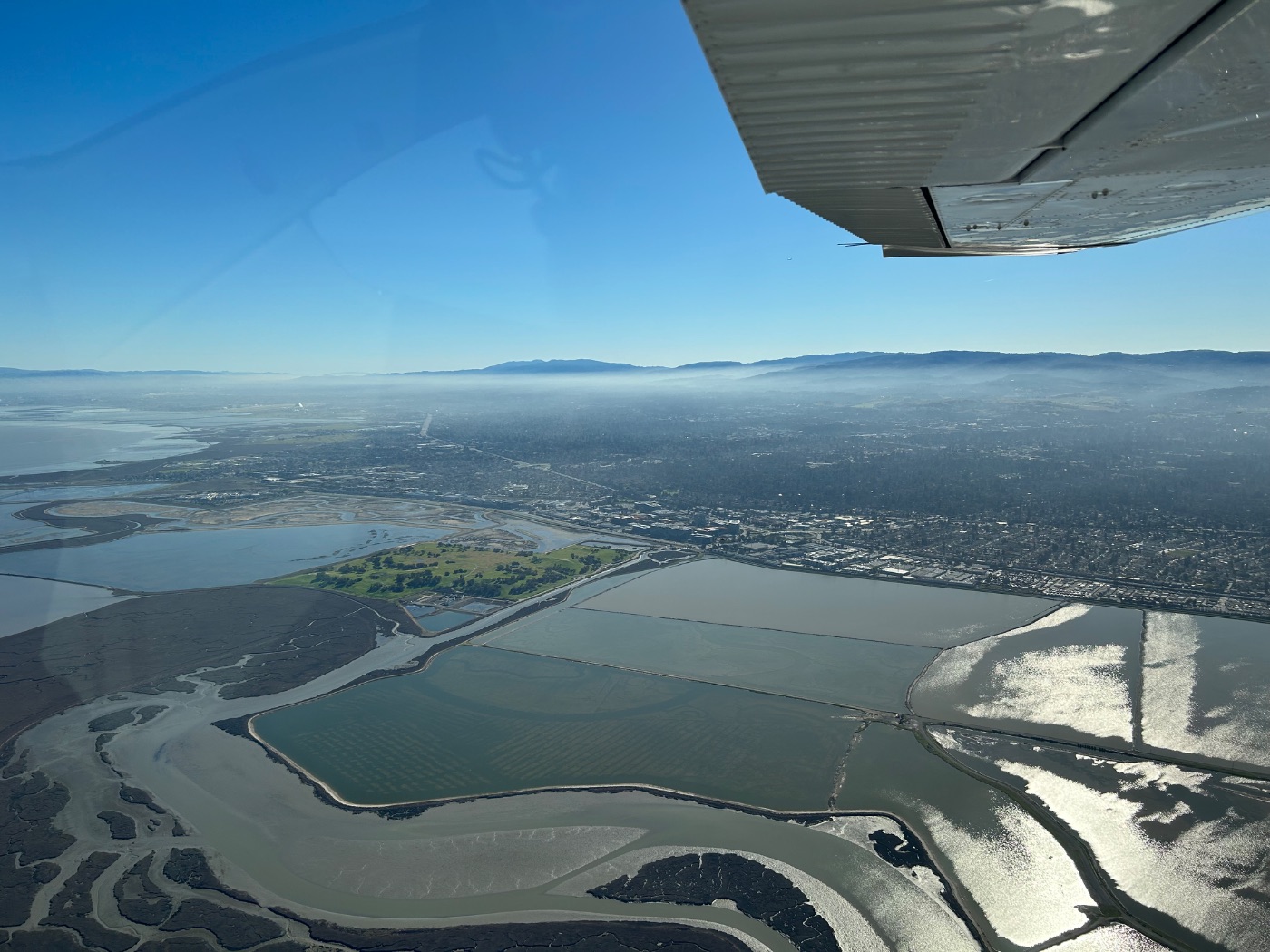 Aerial view of wetlands and waterways