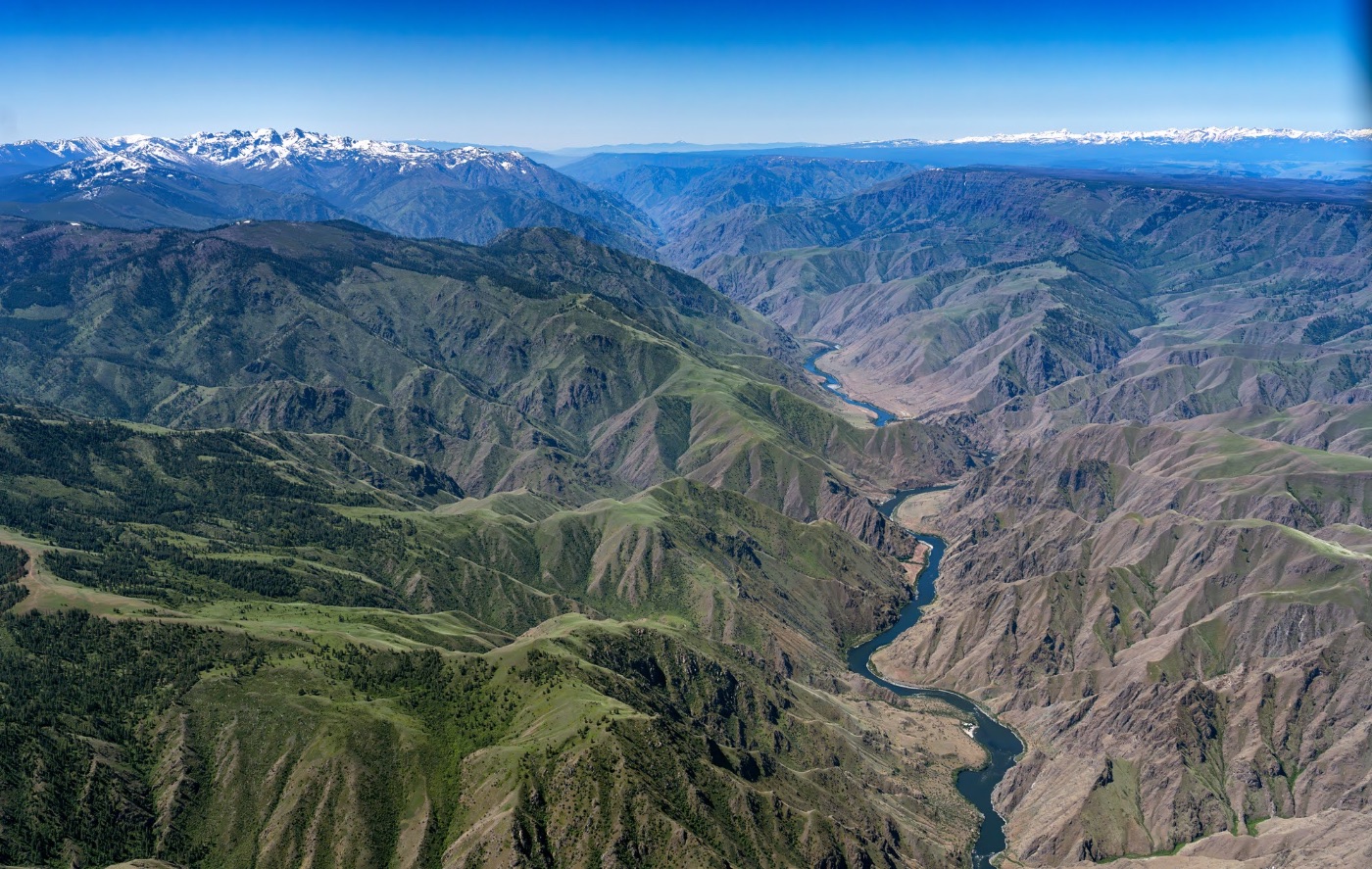 Deep river canyon seen from above