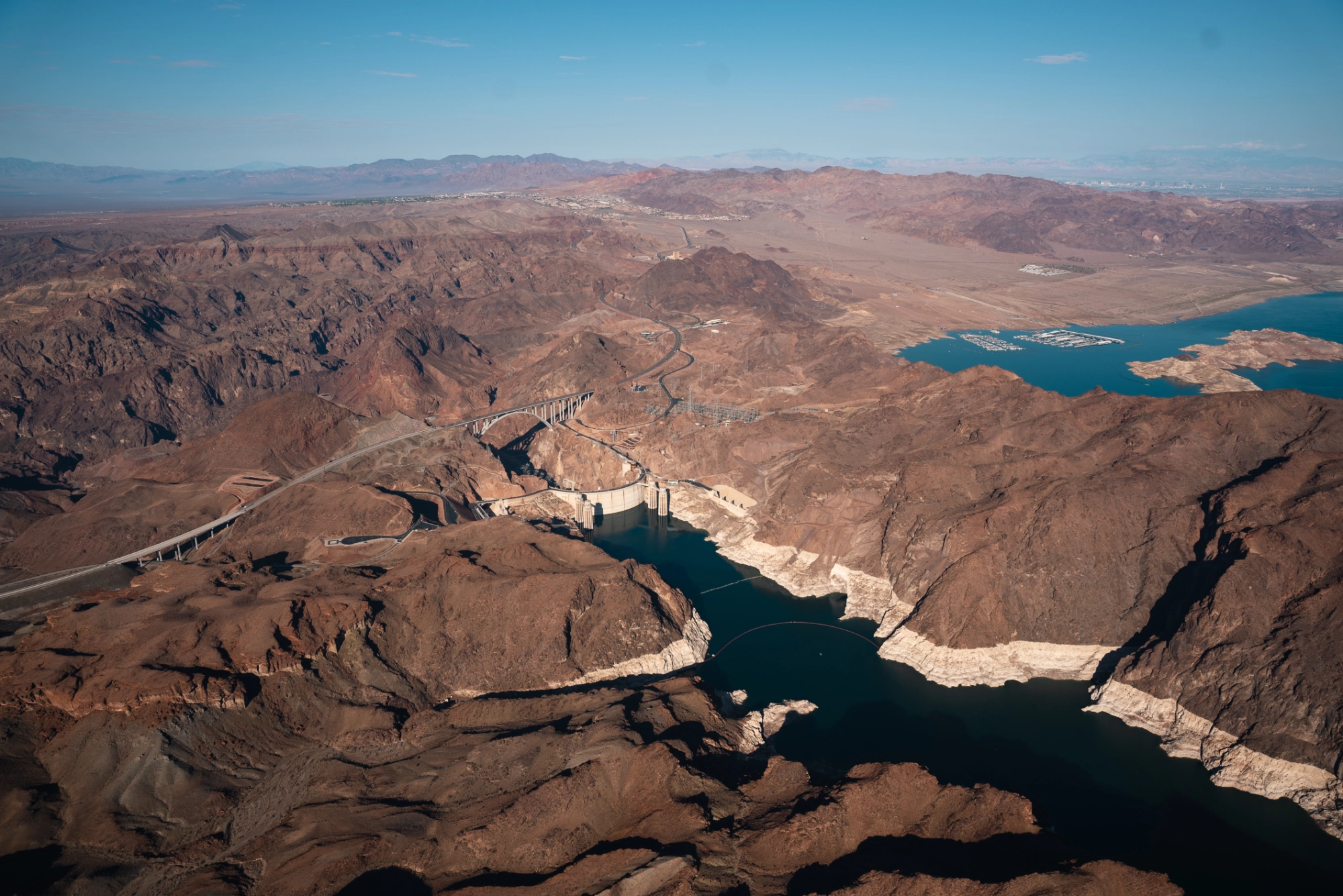 Water levels at Hoover Dam at record lows.