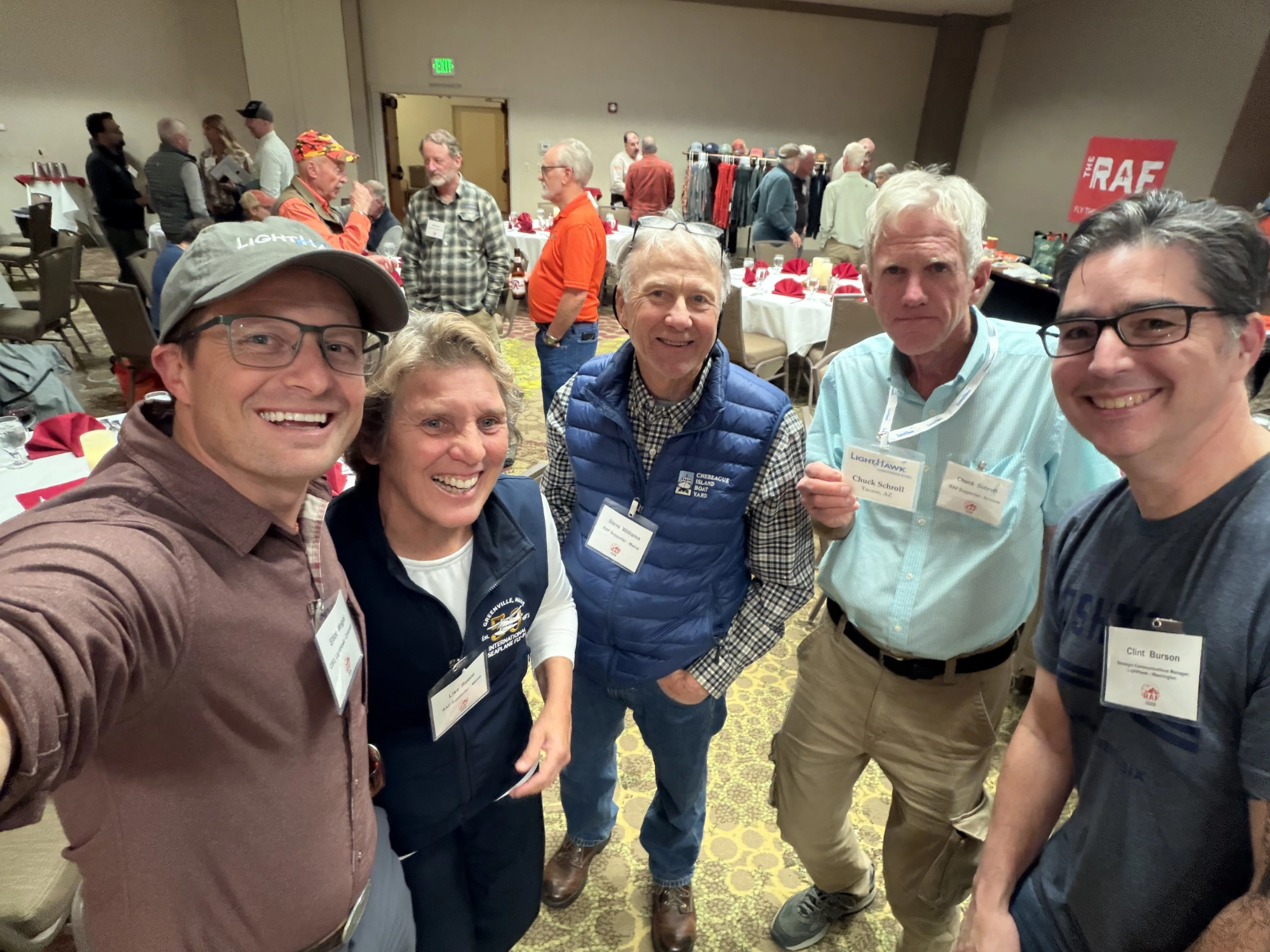 LightHawk staff and volunteer pilots at RAF event in Seattle, Washington.